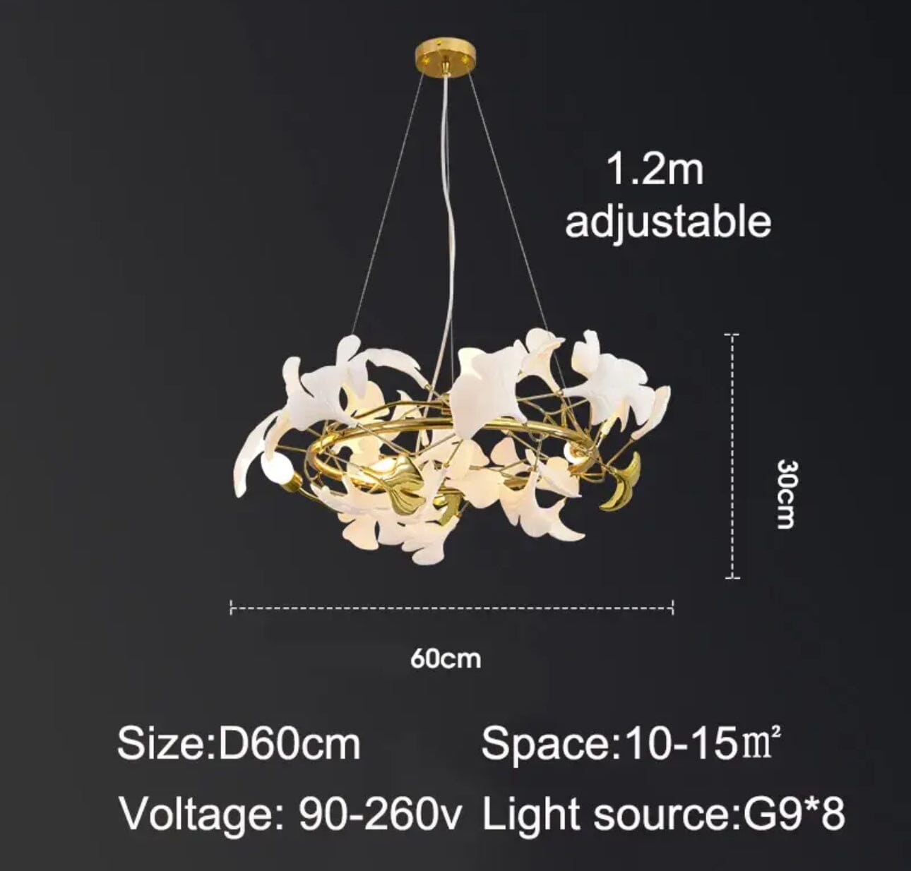 Celestia Bloom Ceramic Petal Chandelier with Dimmable LEDs