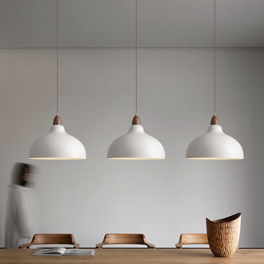 Liora Nordic Wood And White Painted Metal Pendant Light