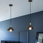 Astra Brass Cone Pendant Light In Vintage Industrial Style