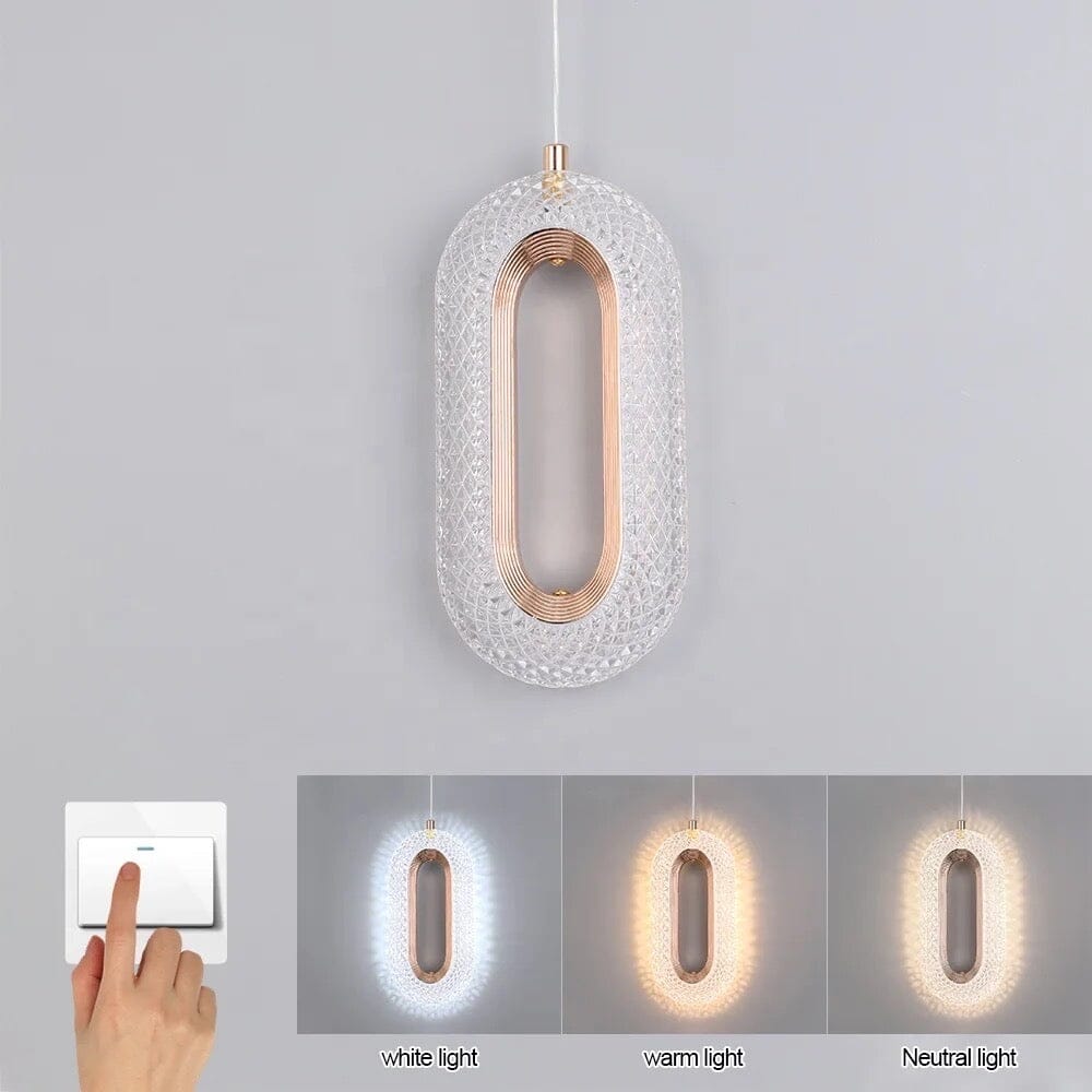 Lampada a sospensione Aurelia a due livelli con prismi di vetro