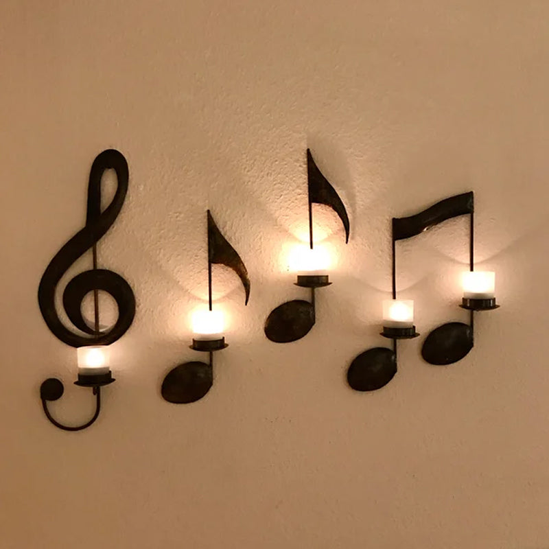 Aplique de pared con nota musical negra Nocturne