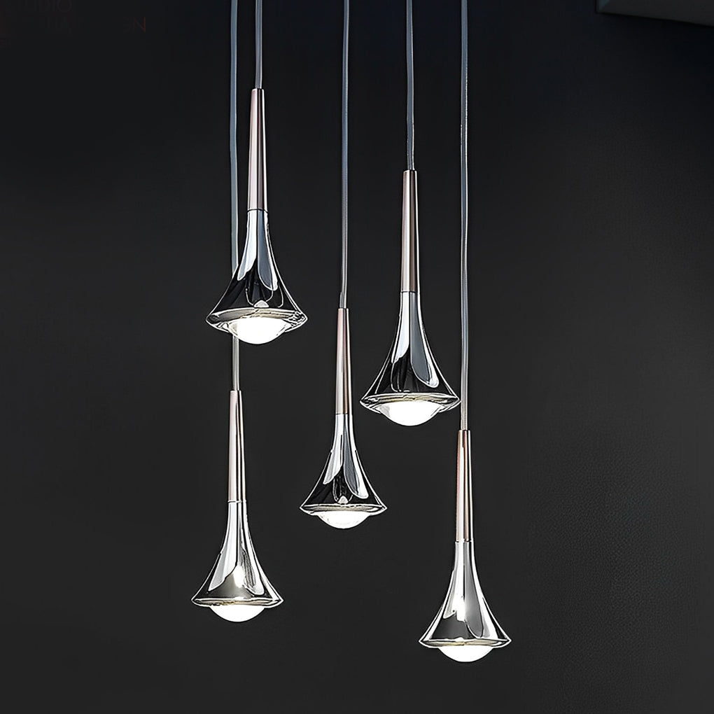 SylvaDrop Nordic Metal Water Drop LED Stair Pendant Light