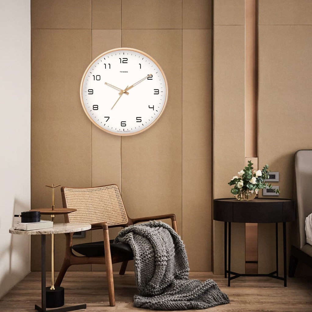 Elegant Solid Wood Analogue Wall Clock for Home Decor