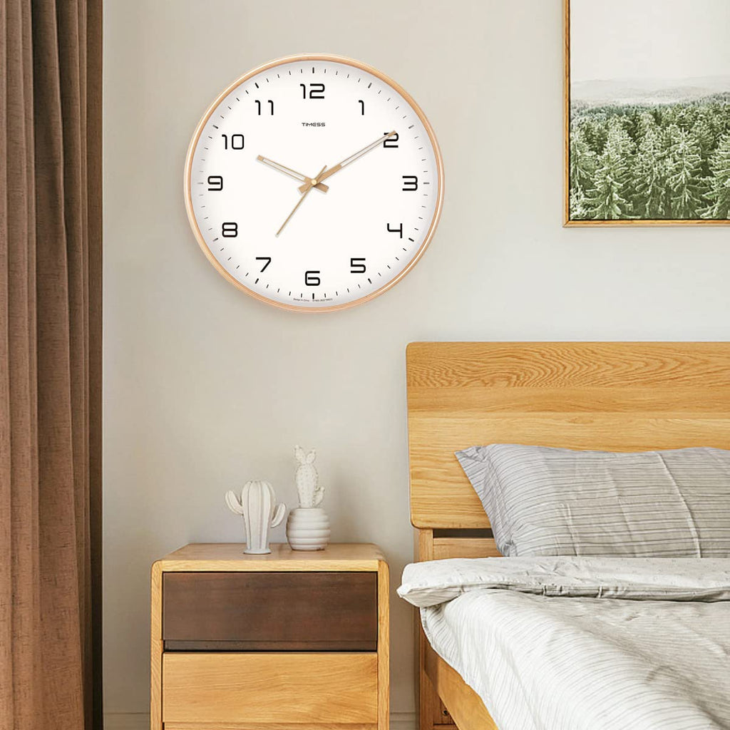 Elegant Solid Wood Analogue Wall Clock for Home Decor