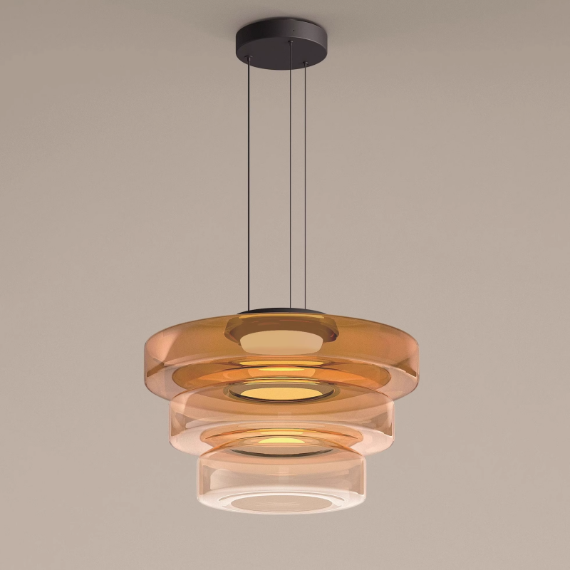 Lampada a sospensione in vetro LumaHex stile Bauhaus lampada da soffitto