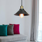 Astra Brass Cone Pendant Light In Vintage Industrial Style