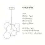 Nordisk snöbollsglasljuskrona med matta eller klara klot