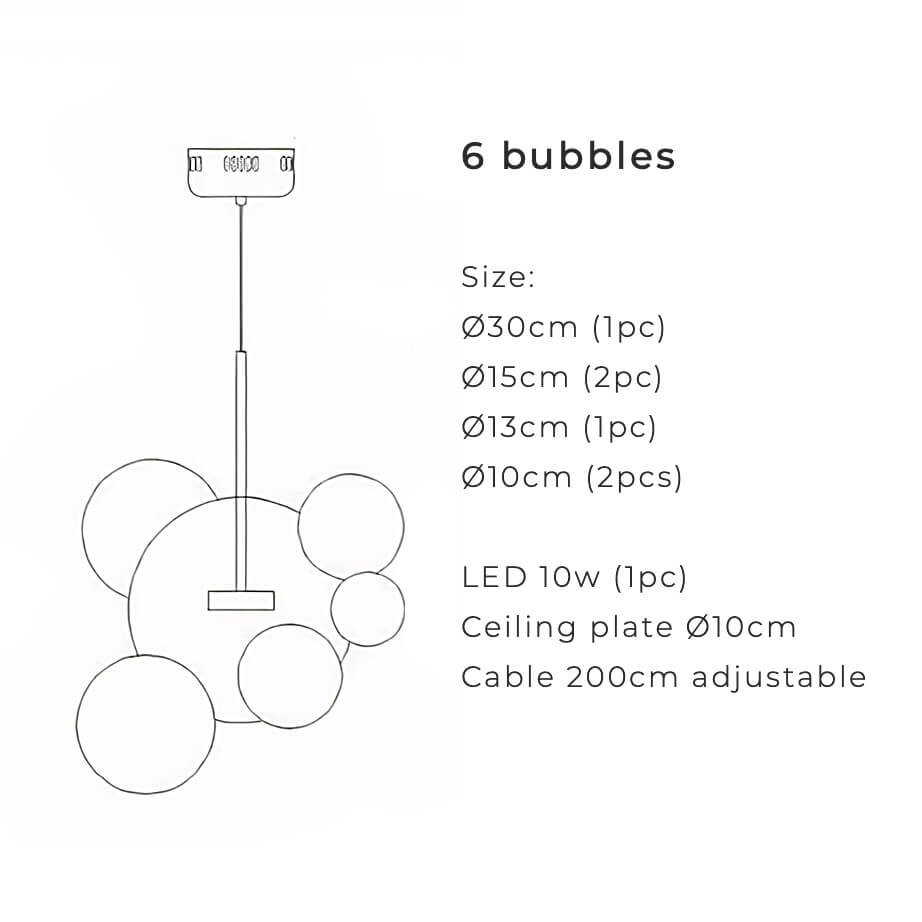 Nordisk snöbollsglasljuskrona med matta eller klara klot
