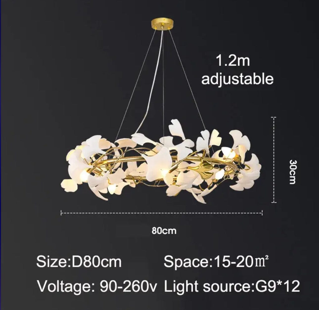 Celestia Bloom Ceramic Petal Chandelier with Dimmable LEDs