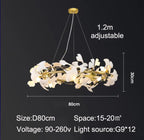 Celestia Bloom Ceramic Petal Chandelier with Dimmable LEDs