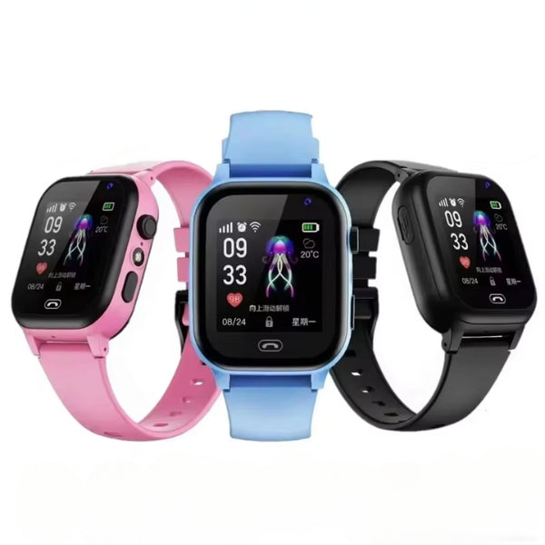 Lyvian Kids Smartwatch GPS con Videochiamate, Fotocamera, Contapassi, Impermeabile IP67, Tracciamento GPS in Tempo Reale e SOS