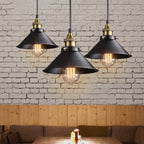 Astra Brass Cone Pendant Light In Vintage Industrial Style