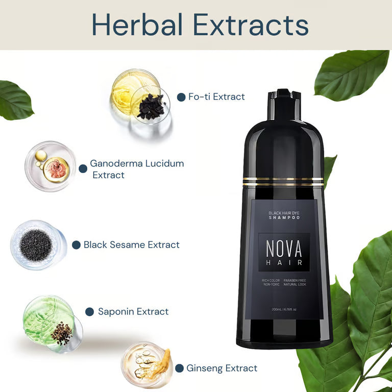 Novahair | שמפו צבע מיידי צבע שיער תוך 10 דקות ללא בלגן