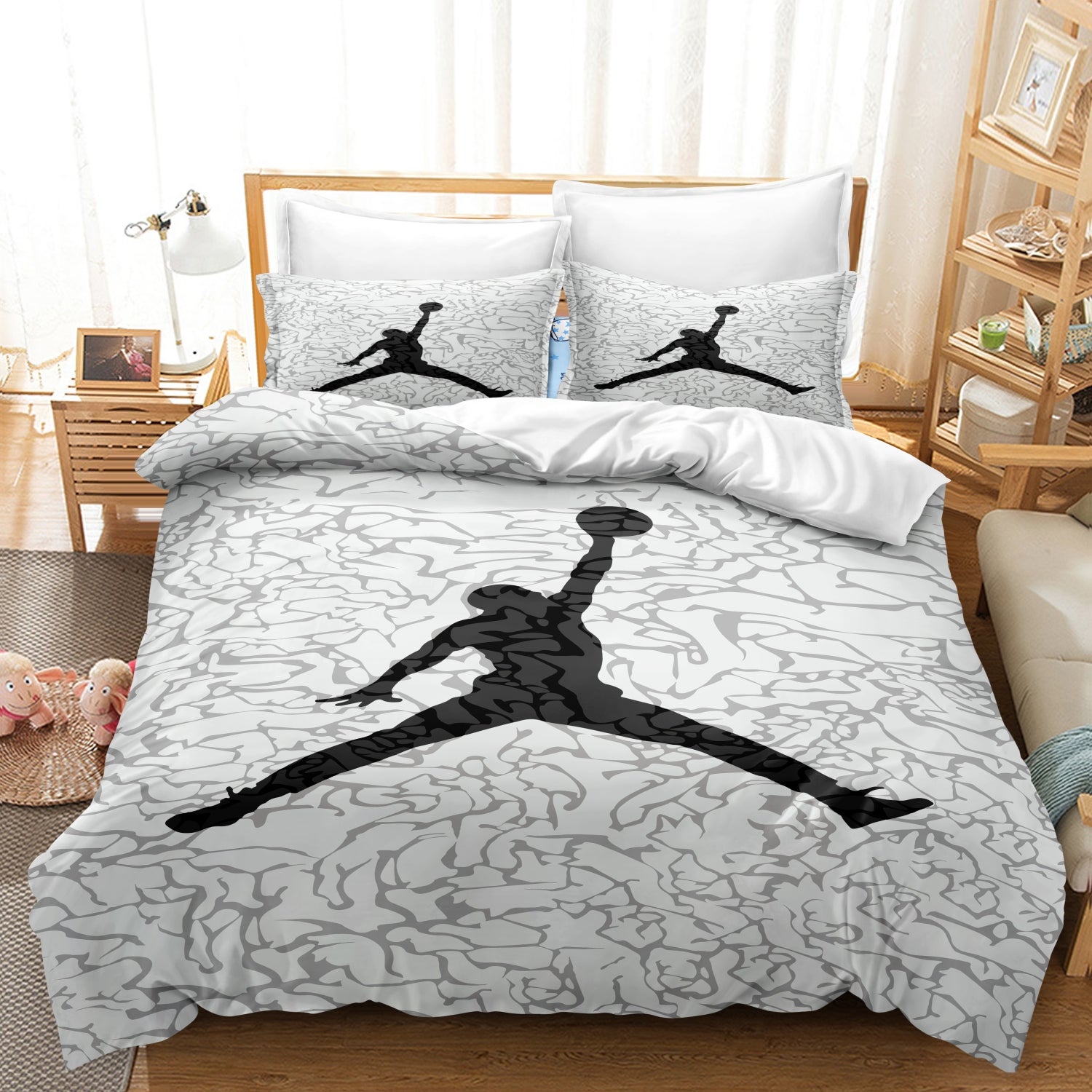 HoopNest Ultra-Soft Basketball Duvet Cover Set For All Beds