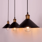 Astra Brass Cone Pendant Light In Vintage Industrial Style