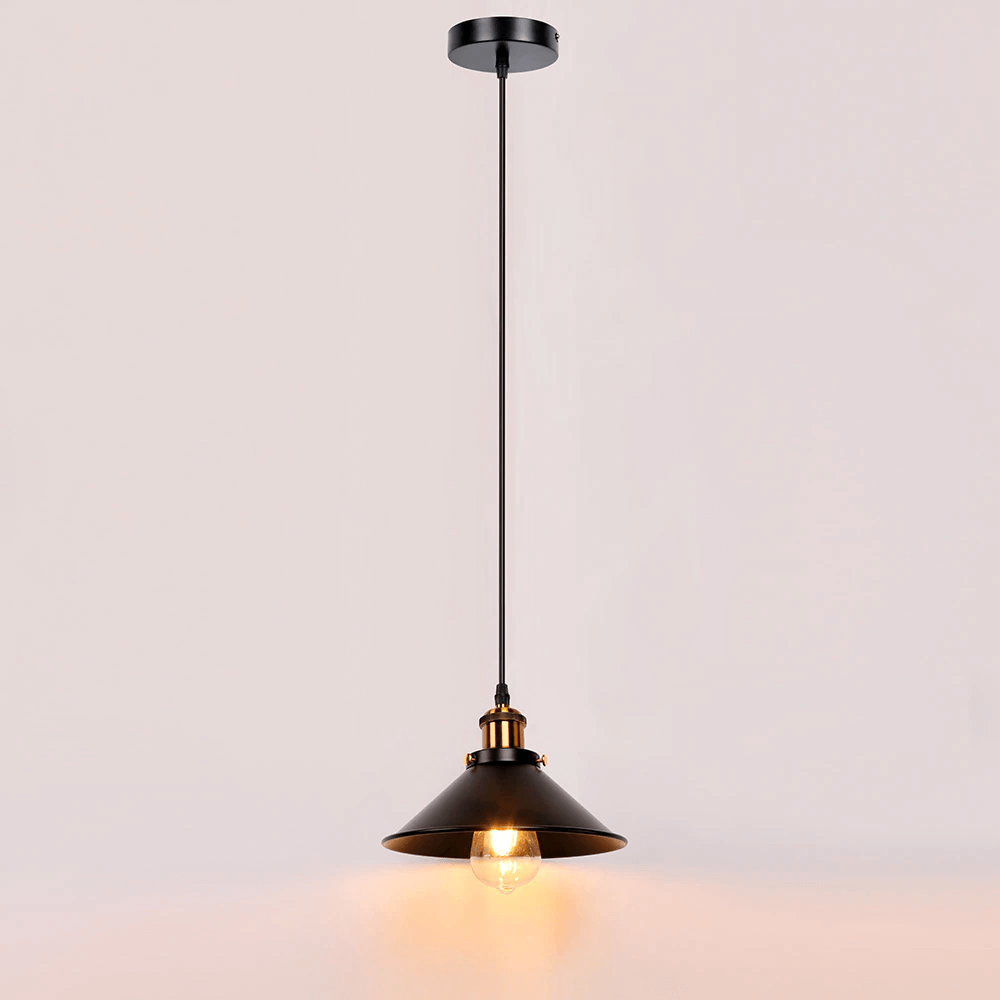 Astra Brass Cone Pendant Light In Vintage Industrial Style