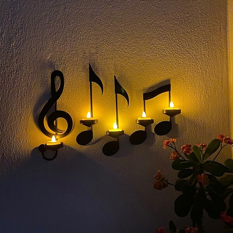 Aplique de pared con nota musical negra Nocturne