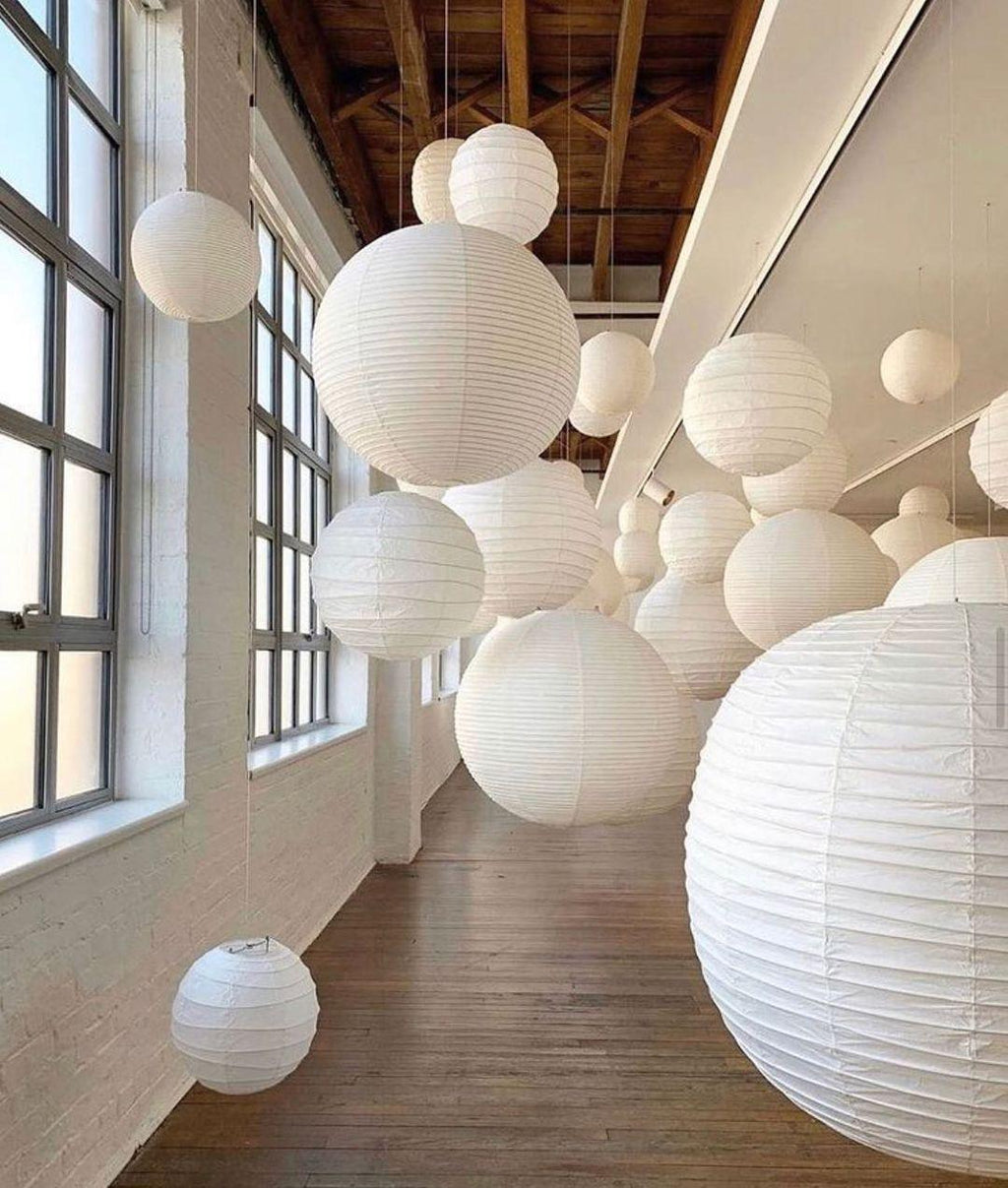 Lampada a sospensione Hikari Studio Lampada giapponese metà secolo