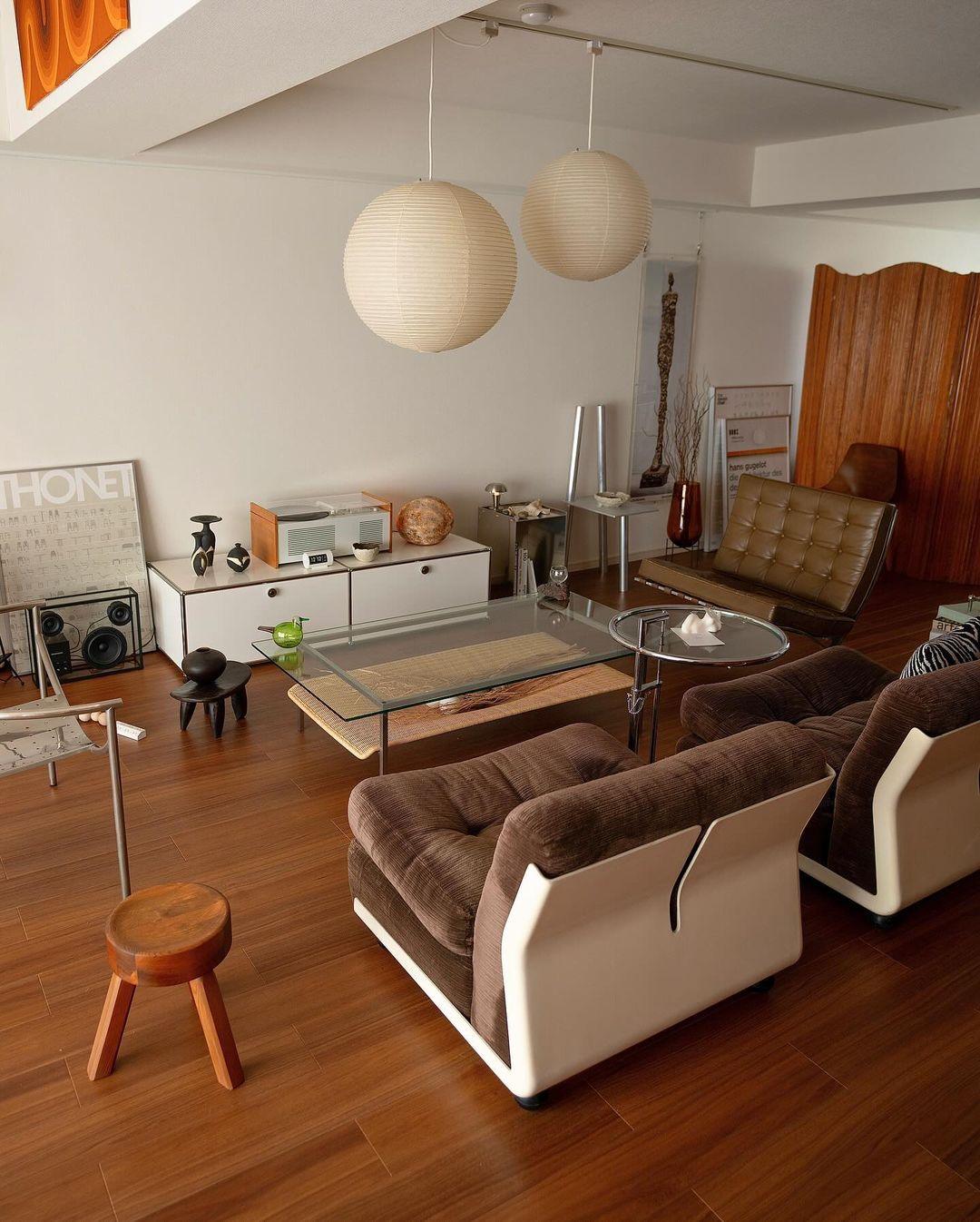 Lampada a sospensione Hikari Studio Lampada giapponese metà secolo