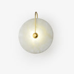 LumaAlba Alabastro Lampada da Parete LED a Disco con Braccio Nero