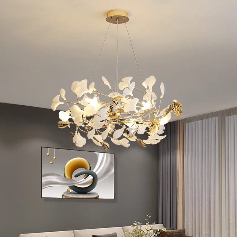 Celestia Bloom Ceramic Petal Chandelier with Dimmable LEDs
