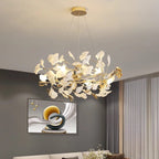 Celestia Bloom Ceramic Petal Chandelier with Dimmable LEDs