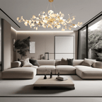 Celestia Bloom Ceramic Petal Chandelier with Dimmable LEDs