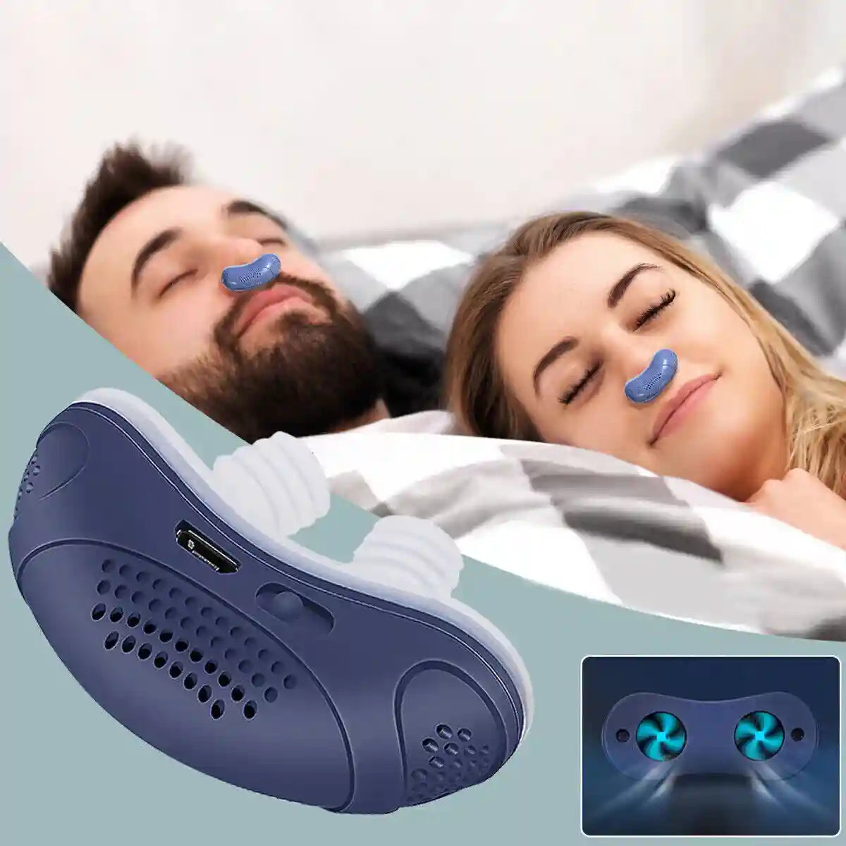AeroRest Alternativa Portátil CPAP Para Apnea del Sueño y Ronquidos, Ligero Silencioso Sin Máscara Recargable por USB
