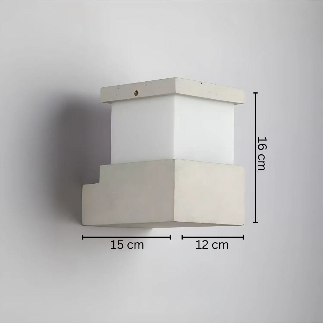 Novalume Outdoor Led Lamp With Borosilicate Glass Diffuser Cement And Iron Ip65