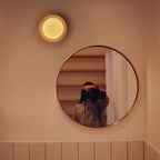 Asteri White Wood Wall Light With Glass Accent Sconce