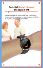 שעון בריאות חכם MiraSense V09 ניטור חד-מגע של רמת סוכר בדם, אק"ג, לחץ דם ו-HRV