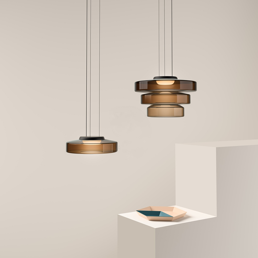 Lampada a sospensione in vetro LumaHex stile Bauhaus lampada da soffitto