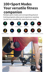 שעון חכם לבריאות Vireson LX עם מסך מגע AMOLED בגודל 1.43 אינץ', מד דופק, לחץ דם, סוכר בדם, BMI, שיחות בבלוטות'