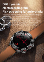 שעון חכם לבריאות Vireson LX עם מסך מגע AMOLED בגודל 1.43 אינץ', מד דופק, לחץ דם, סוכר בדם, BMI, שיחות בבלוטות'