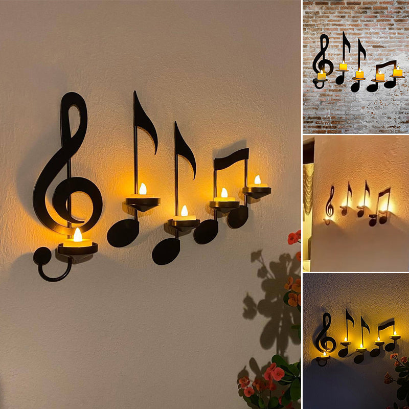 Aplique de pared con nota musical negra Nocturne