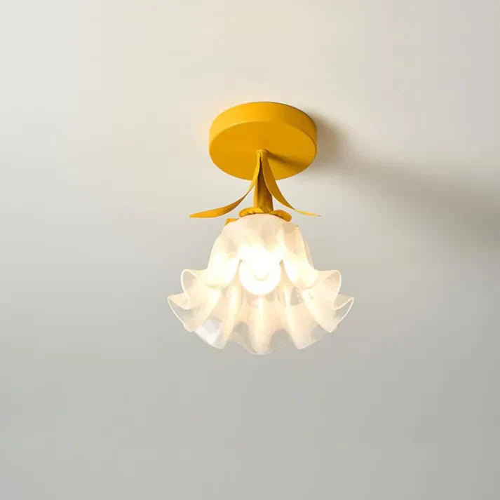 Lampada da soffitto Mini Fiore Tiffany Francese - Design Vintage in Vetro e Ferro