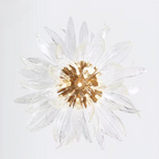 נברשת זכוכית חמניות סולארה עם מסגרת נחושת ו-LED