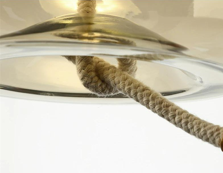 Scandinavian Rope And Glass Pendant Lights