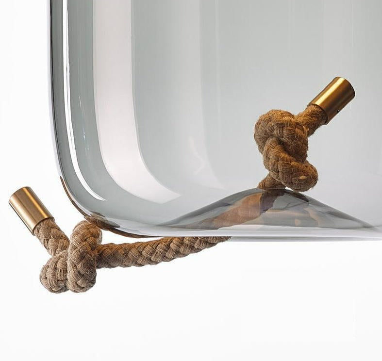 Scandinavian Rope And Glass Pendant Lights