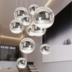 Selene Orb Glass Pendant Light Silver and Clear Spheres