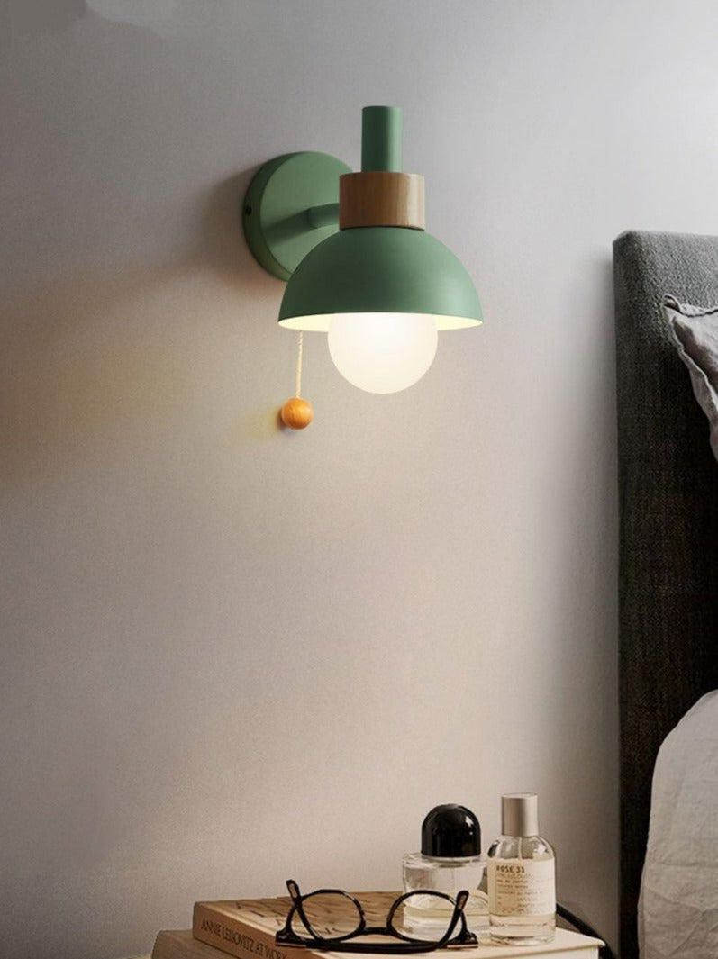 Colorful Scandinavian Wall Sconce With Pull Switch