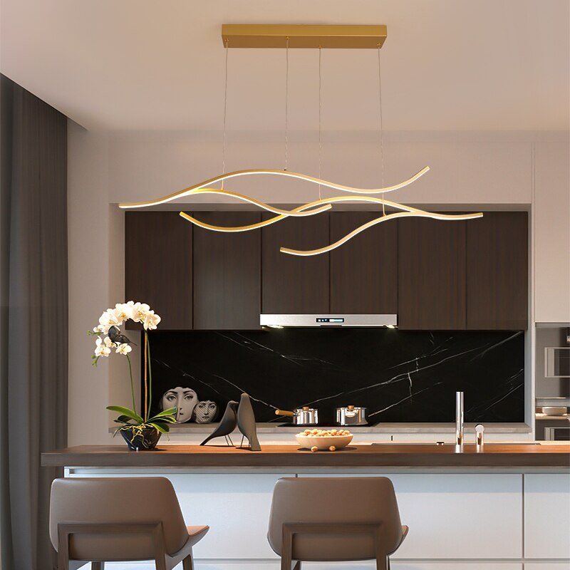 Lampadario moderno geometrico a LED con design astratto