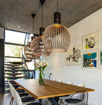 Lampada a sospensione in legno artigianale