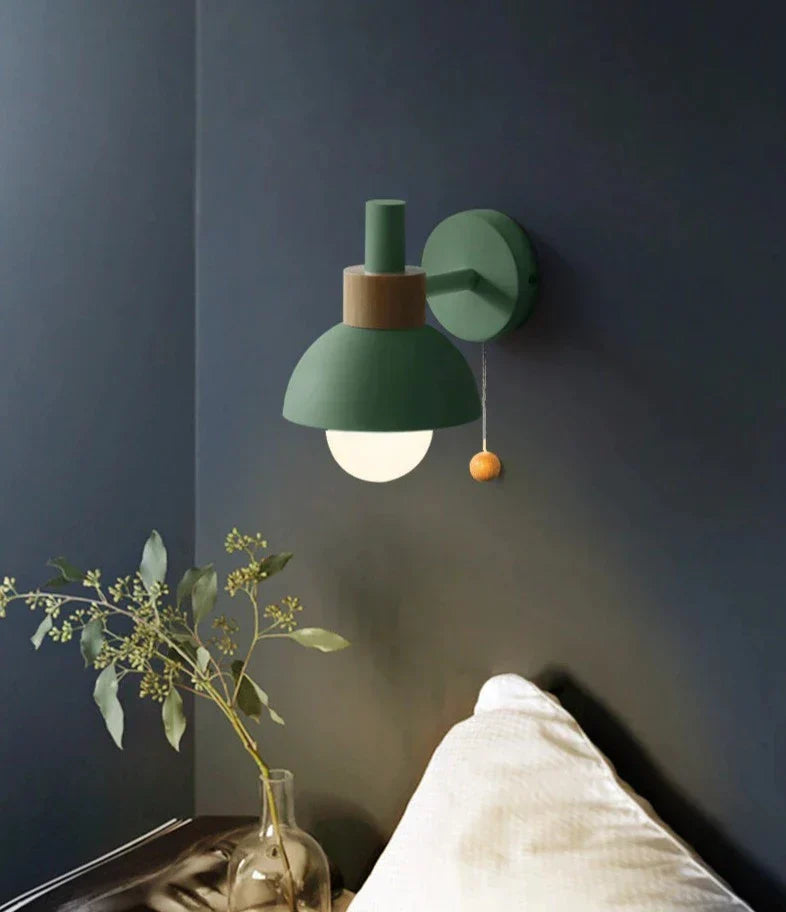 Colorful Scandinavian Wall Sconce With Pull Switch