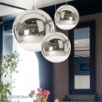 Selene Orb Glass Pendant Light Silver and Clear Spheres