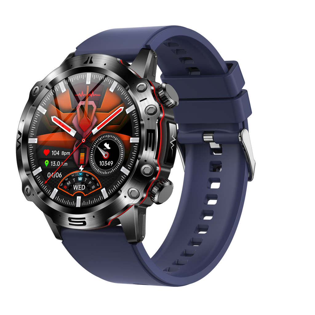 שעון חכם לבריאות Vireson LX עם מסך מגע AMOLED בגודל 1.43 אינץ', מד דופק, לחץ דם, סוכר בדם, BMI, שיחות בבלוטות'