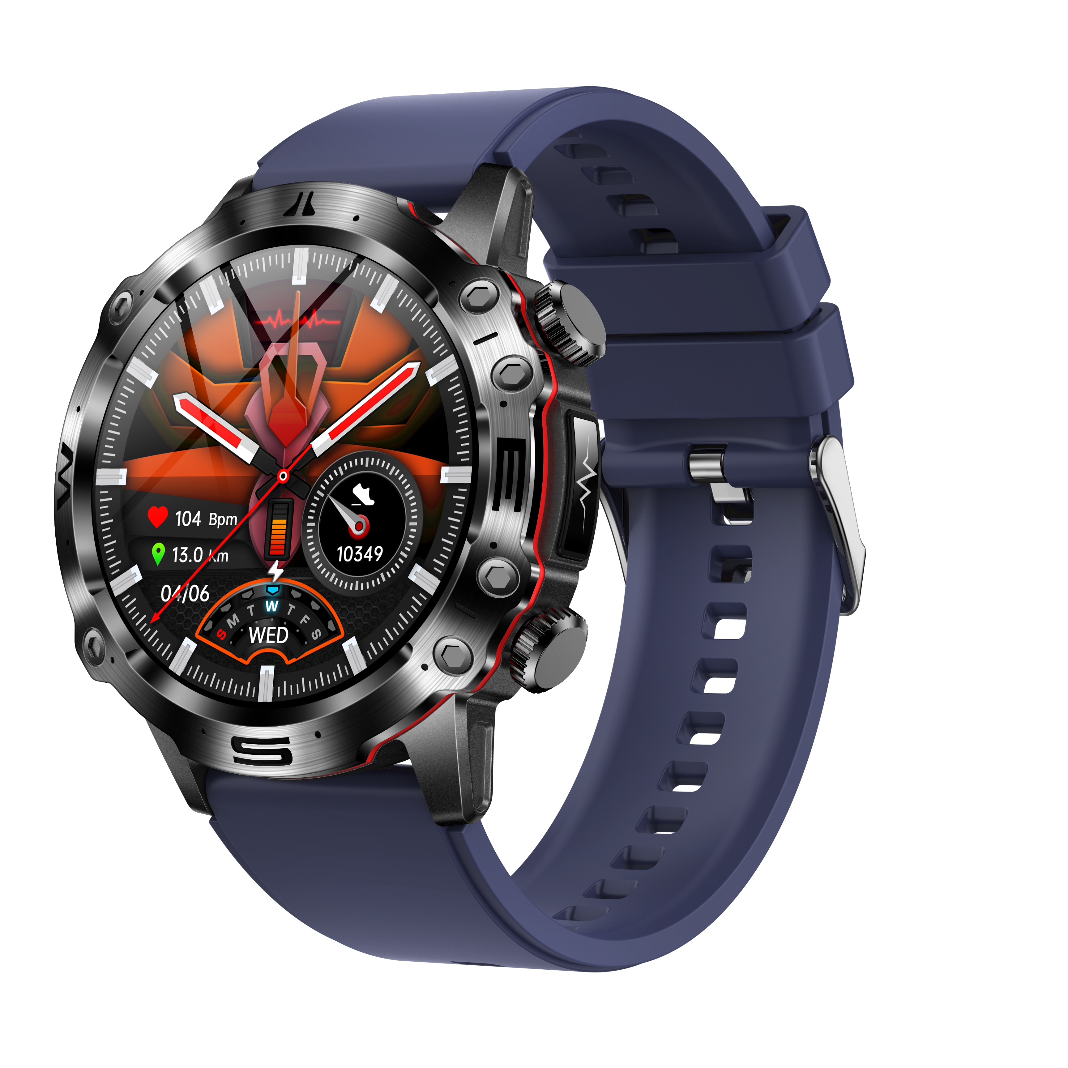 שעון חכם לבריאות Vireson LX עם מסך מגע AMOLED בגודל 1.43 אינץ', מד דופק, לחץ דם, סוכר בדם, BMI, שיחות בבלוטות'