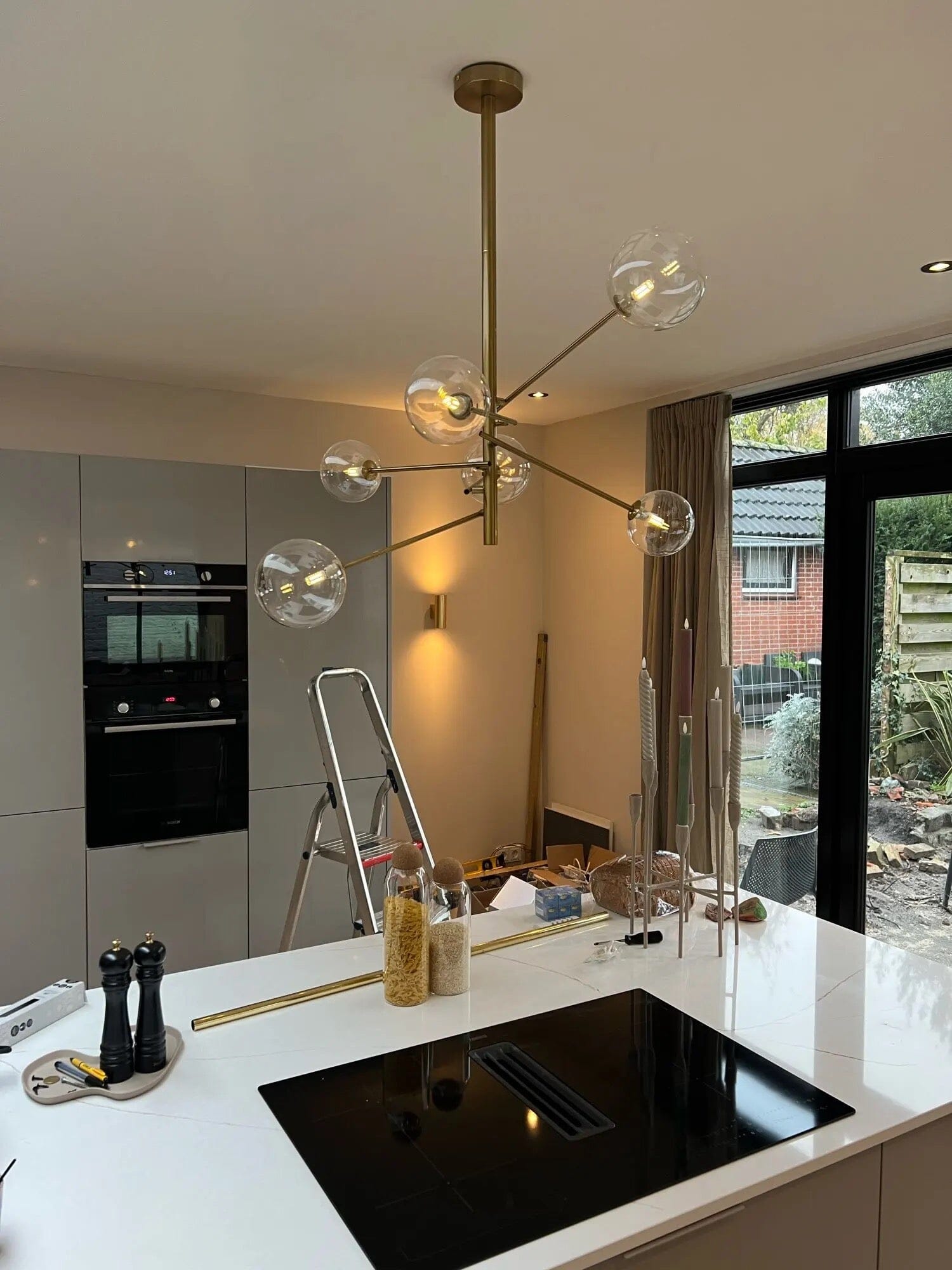 Kairo Bubble Pendant Light In Iron Resin Chandelier