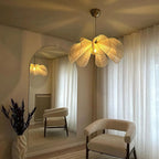 Japandi Flower Lamp - Elegant Fabric Pendant Light with E27 LED Bulb