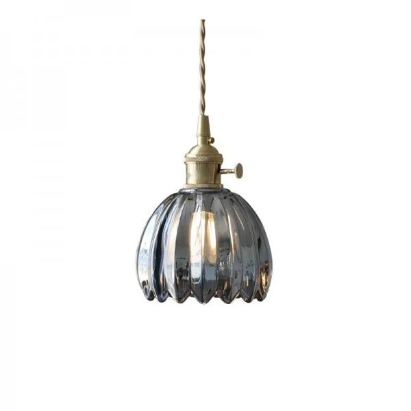 Lampada a sospensione in vetro retro giapponese - Design floreale elegante con attacco E27